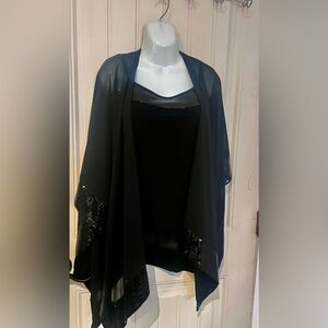 Joseph Ribkoff Elegant Black Cape w blouse